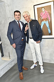 Valeri Lalov, Frederic Meisner, Moderator  / Vernissage "Bambi - the Queen of Urban Art" in der Galerie Kronsbein in Muenchen am 12.04.2018 / Foto: BrauerPhotos / S.Brauer fuer Galerie Kronsbein